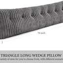 King Headboard Pillow, Triangular Wedge Pillow, Reading Pillows, Gray