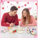 Leinuosen 24 Sets Unicorn Valentines Day Gifts Cards Wooden Painting Crafts Kit Unicorn Party Favors DIY Unfinished Wooden Crafts Exchange Gifts Cellophane Bags Markers