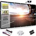 Mdbebbron 150 inch Projection Screen 16:9 Foldable Anti-Crease Portable Projector Movies Screen for Office Home Theater Outdoor Indoor Support Double Sided Projection