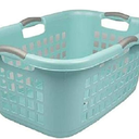 Sterilite Ultra 2 Bushel Plastic Stackable Clothes Laundry Basket Bin, Aqua