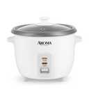 AROMA® Rice Cooker, 3-Cup (Uncooked) / 6-Cup (Cooked), Small Rice Cooker, Oatmeal Cooker, Soup Maker, Auto Keep Warm, 1.5 Qt, White, ARC-363NG