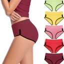 CAILECOTTON Women's Underwear Cotton Briefs for Women Plus Size Panties for Women Pack 2/5 (X-Large)