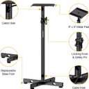 Vondynote Set of 2 Studio Monitor Stands Adjustable Height Speaker Stands with Cable Management