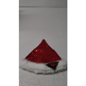 Santa Hat Christmas Hat Adult Large Red Plush Velvet Santa Claus Hat for Women Men XL Holiday Christmas Hats Double Layer Sequin