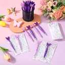 Spakon 60 Set Butterfly Favors for Guest Butterfly Ballpoint Pens Thanks You Cards Gifts Bulk for Souvenirs Prizes Wedding Party Favors(Purple)