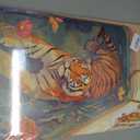 Tiger in Bathtub Canvas Wall Art Funny Animal Bathroom Painting Picture Wall Decor Maximalist Trendy Dopamine Aesthetic Poster Print Artwork for Bathroom Toilet Home Decoration, 16x24in
