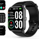 Smart Watch(Answer/Make Call), 1.85'' HD Smartwatch for Men Women, 2025 Fitness Tracker with 100+ Sport Modes, Heart/Sleep Monitor/Pedometer IP68 Waterproof Fitness Watch for Android iOS Jet Black