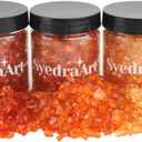 Syedra Crushed Glass for Resin Art, Set of 3,Broken Glass Pieces for Crafts 3-6mm 1LB (Orange)