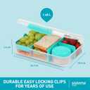 Sistema To Go 1.48L (2-Pack) Bento Box Food Storage Containers, School Lunch Boxes with Removable Dividers & Snack Pot, Two 1.48L Containers, Freezer, Microwave, & Dishwasher-Safe, BPA-Free