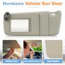 Hurotoms Sun Visor for 2007-2011 Toyota Camry Without sunroof, Right Passenger Side Gray Sun Visor Without Light, Replacement 74310-06750-E0