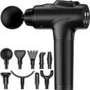 APHERMA Massage Gun, Muscle Massage Gun for Athletes Handheld Electric Deep Tissue Back Massager, Percussion Massage Device for Pain Relief with 30 Speed Levels 9 Heads Black