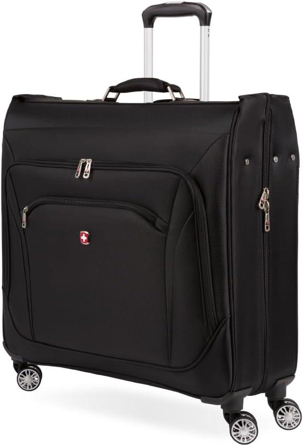 SwissGear 7895 Premium Garment Bag with Spinner Wheels, Bonus Hanging Feature, 24-Inch Luggage - Black