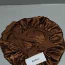 Adjustable Satin Bonnet Double Layer Hair Bonnet for Sleeping Bonnets for Women Hats Curly Natural Hair, Brown