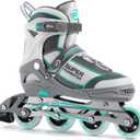 Women's Adjustable Inline Skate, Roller Skates Blades for Female Adults (Large-Women 5-8, Cyan)