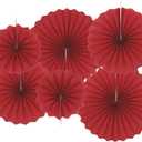 MECCANIXITY Hanging Paper Fans Party Set 12Pcs Round Pattern Hanging Paper Fans Decoration for Home Shop Wall Birthday Wedding Graduation Events(Wine Red)