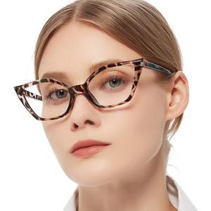 MARE AZZURO Blue Blocking Glasses for Women, Cat Eye Computer Gaming Glasses for Eyestrain, Magnification Strength: 0.0 x