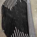 Rugshop Bohemian Stripe Stain Resistant High Traffic Living Room Kitchen Bedroom Dining Home Office Round Area Rug 8' Black