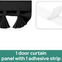HOMEIDEAS 100% Linen Blackout French Door Curtains, Privacy Door Window Curtains, 26 X 68 Inch Room Darkening Blinds, Thermal Insulated Shades for Bedroom, 1 Panel, Black