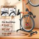 Vertical Bike Stand, Freestanding Upright Floor Rack, Adjustable Height, Space-Saving Indoor Holder for Garage/Apartment, Fits MTB & Road Bike Wheels up to 29in (Black)
