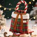 24Pcs Christmas Velvet Bows for Tree, Vintage Ribbon Bows Ornaments for Garland Wreath Gift Wrapping Treat Bag Bakery Candy Bags DIY Crafts Holiday Decor (Light Brown, 5" x 7", Width of 1")