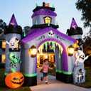ZPISF Halloween Inflatables Giant 12.5 FT Haunted House Castle Archway Outdoor Decorations, Large Halloween Arch Blow Up Yard Decorations for Front Lawn Garden Decor