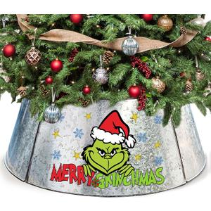 Christmas Tree Collar 29 Inch Diameter Base, Metal Tree Collars for Pencil Tree, Large Tree Collar for Christmas Tree Decorations Silver