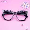 Zeelool Oversized Square Blue Light Glasses Acetate Frame for Women with Star ZJGA151789 Minfia (Blackpink)
