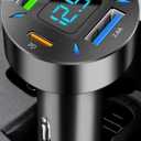 3 x 66W Fast Car Charger 4-Port USB C  PD 20W + QC 3.0 + 2 USB 2.4A, Cigarette Lighter Adapter with LED Voltage Meter, Compatible with iPhone 15/14/13, Samsung Galaxy, iPad & Android Devices RDRKR
