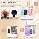 3-in-1 Electric Makeup Brush Cleaner with Dryer & HolderAutomatic USB Cleaning Machine for All Makeup Brush Sizes, Portable Quick-Dry Tool for Cosmetic Brushes