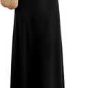 Women's Maxi Skirt Flowy A-line High Waisted Casual Long Skirts
(Black, L)