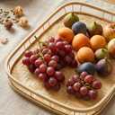 Rectangular Bamboo Wicker Serving Trays with Handles, Handwoven Coffee Trays for Coffee, Breakfast, Bread, Food, Dish and Decorative Tray for Dining Table (1)
