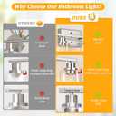 Unicozin 4-Light Bathroom Light Fixtures, Modern Vanity Lights with Clear Glass Shades, Brushed Nickel Bathroom Wall Lamp for Mirror Living Room Cabinet Bedroom