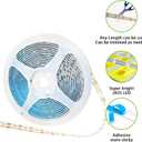 Solar LED Strip Lights Outdoor Waterproof Solar Powered Rope Light 19.6FT 180 LED 6000K White Cuttable Tape Lighting for Outside, Pool, Stair, Sign (Upgraded Version)