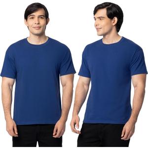 Fruit of The Loom Men's Eversoft Cotton T Shirts, Breathable & Moisture Wicking with Odor Control, (Large, 2 Pack Blue)
