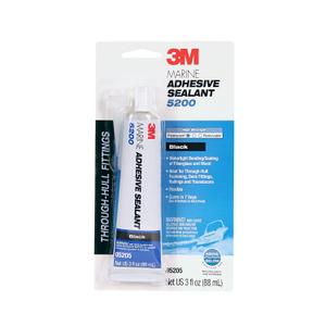 3M Marine Adhesive Sealant 5200 - Permanent Bonding and Sealing for Boats and Marine Applications - Black - 3 Ounces (3 fl oz)