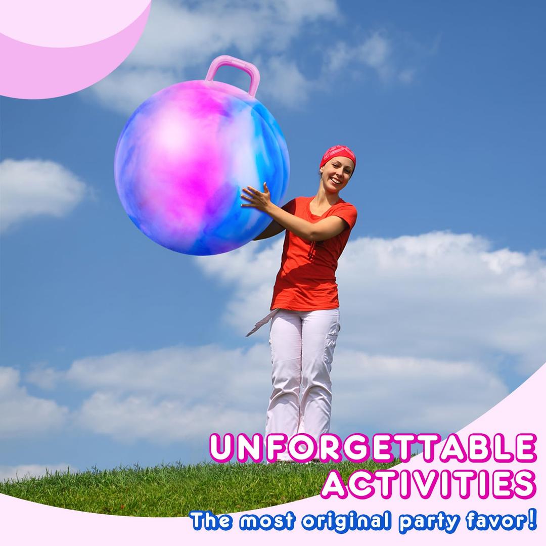 Lewtemi Hopper Ball, Hopping For Adults, 18 Inch Bouncing Ball Hippity With Handle Rubber Hop, Jumping Exercise With Air Pump For Outdoors Games(Gradient Purple,22 Inch)