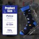 Mepase 4 Pairs Police Socks Men's Funny Novelty Police Officer Crew Socks Gifts for Men Dad Christmas New Year Gift