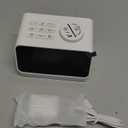 JALL Digital Alarm Clock with FM Radio for Bedroom, 8 Colors Night Light with Charging Port, Sleep Sound Machines with Timer, Dual Alarm (White with White Font)