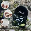 Table Numbers 1-15, Black Arched Acrylic Table Numbers with White Letters, Modern Acrylic Wedding Signs with Holder for Centerpiece, Party, Reception, Decoration