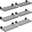 FOFARY Slatwall Shelves 6 Pack 24X12 Inch, Slatwall Accessories, Black