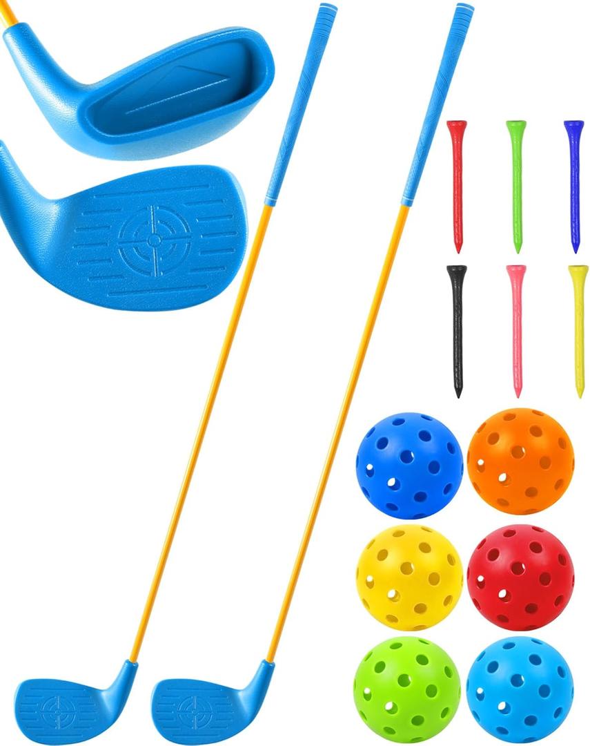 HOTWIND 2 Pack Backyard Golf Game Clubs with 5x 3.5 Oversize Heads and 36 Lightweight Carbon Shaft for Adults Play Outdoor Golf Yard Game in Grass Parks Yards with 6 Practice Ball and 1 Store Bag