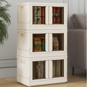 ST7 8.4 Gal Double Door Foldable Storage, Collapsible Plastic Storage Bins with Lids (3-Pack)