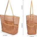 Tainehs Beach Mesh Tote Bag for Women, Large Travel & Pool Bag, Lightweight Vacation Cruise Tote (Inside Out Flip to Use)