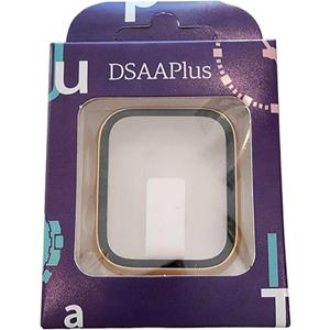 2 x DSAAplus Gold Case Cover Screen Protector Compatible With Apple Watch Band 38mm 40mm 41mm 42mm 44mm 45mm 49mm,Ultra Thin Scratch Resistant Overall Protective Cover