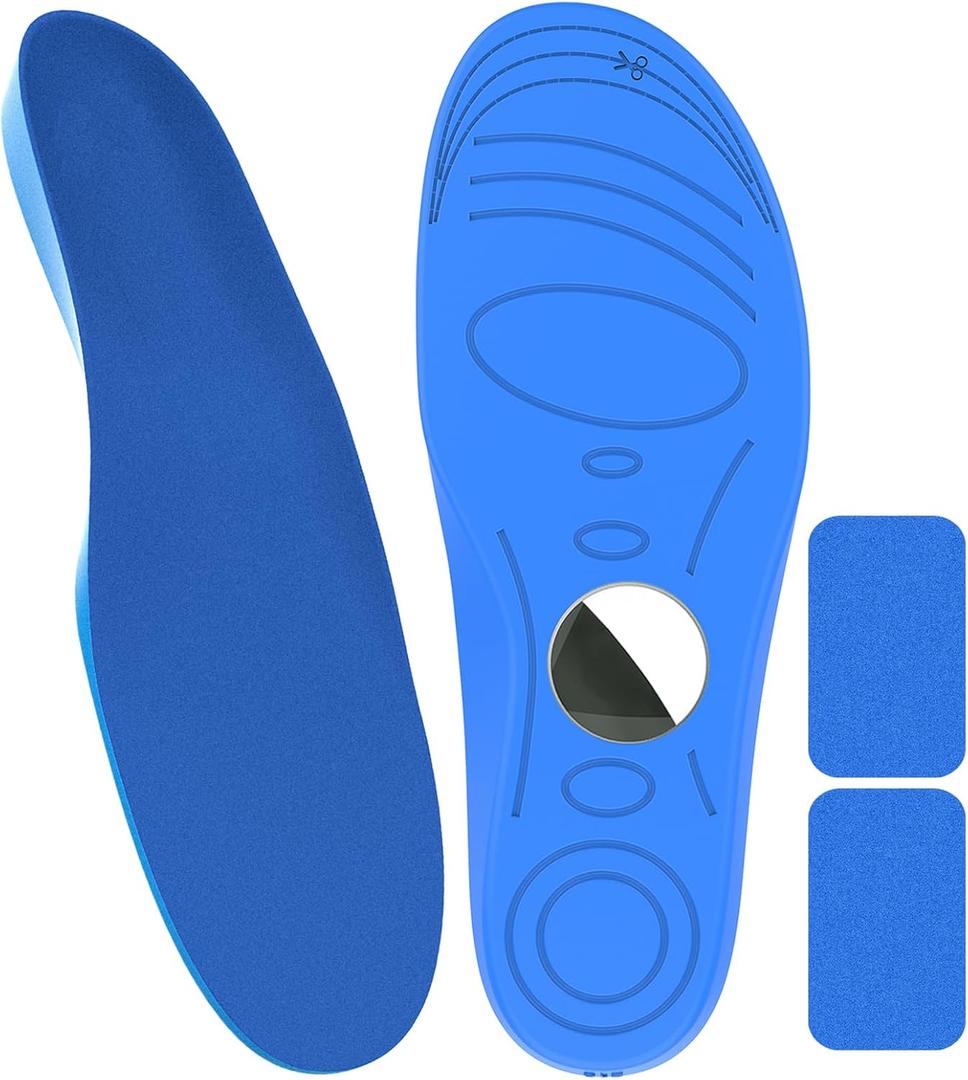 Insoles for Airtag Hidden Holder, Tracker Devise Case for Kids, Adults and Elderly, Comfortable Inserts for Shoes, Blue (175-190mm)