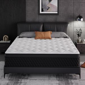 ELEMUSE Twin XL Mattress, 12 Inch Hybrid Memory Foam Mattress in a Box, Pressure Relieving Comfort, Individual Pocket Springs for Motion Isolation, Medium Firm, CertiPUR-US Certified, Fiberglass Free