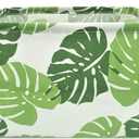 HKEC Rectangle Green Storage Basket, Clothes Basket with Handles, Collapsible Storage Box, Gift Basket, Room Decor (Banana Leaf)