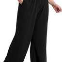 FOREYOND Plus Size Wide Leg Pants for Women Flowy Yoga Lounge Sweatpants Casual High Waisted Pajama Bottoms with Pockets, XXL Plus