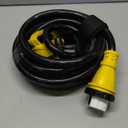 50 Amp Generator Cord, 25FT 50 Amp RV Extension Cord with Twist Lock, Generator Cable 50A 4 Prong Yellow, NEMA 14-50P/SS2-50R Heavy Duty STW Wire for RV Camper & House