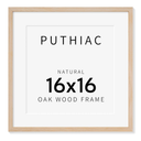 16x16 Picture Frames for Wall - Minimalist 16x16 Oak Wood Frames, 16"x16" Picture Frame Wood, Natural Solid Wooden Picture Frames for Wall Art Photo and Prints(1 Pack, Beige)